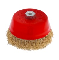 Щетка чашечная для УШМ 150 мм (6), латунированная, волнистая проволока